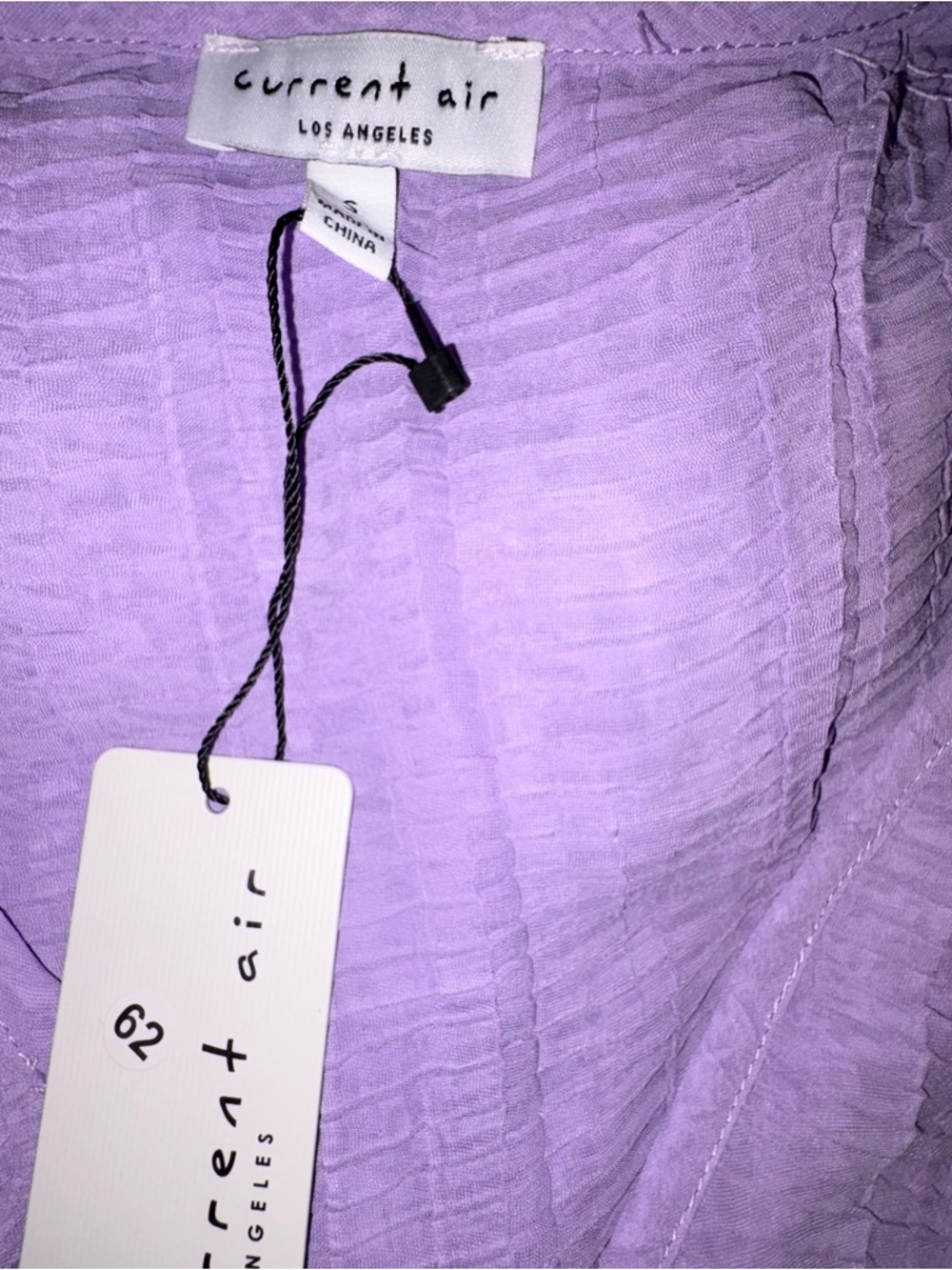 Current Air Lavender Textured V-Neck Ruffle Shoulder Blouse - Picture 2 of 6
